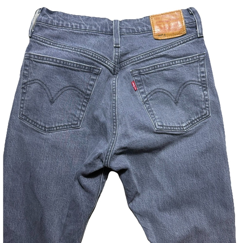 Levi's 501 Skinny Jeans Gray Distressed Knee Button Fly Women's W28